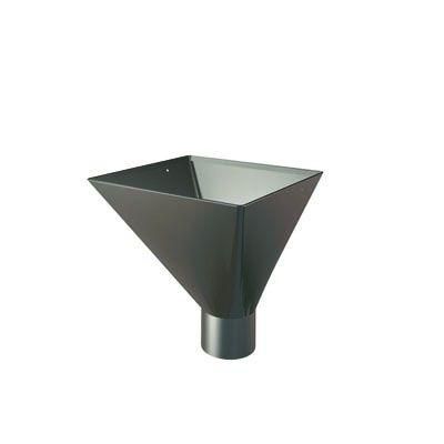 Product image for Lindab 120mm Square Steel Large Water Hopper - Dark Grey