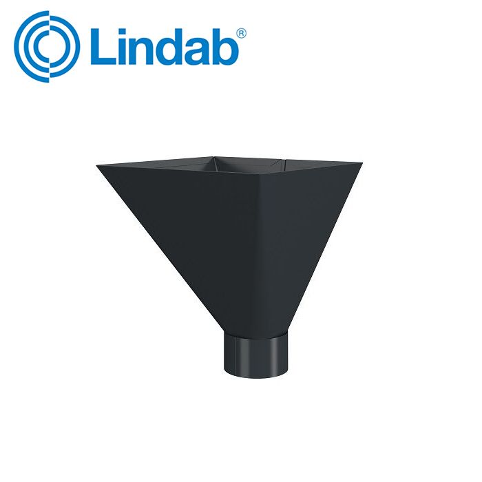 Product image for Lindab 87mm Steel Large Water Hopper - Anthracite Grey