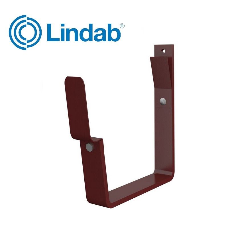 Product image for Lindab 140mm Rectangular Fascia Bracket - Dark Red