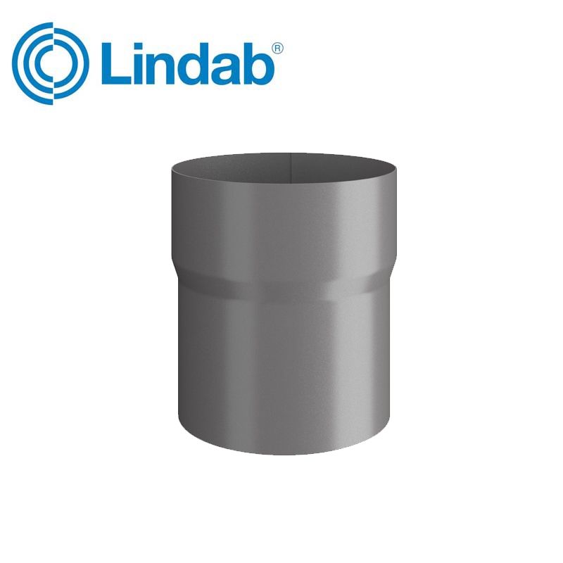 Product image for Lindab 75mm Round Steel Pipe Connector - Anthracite Metallic