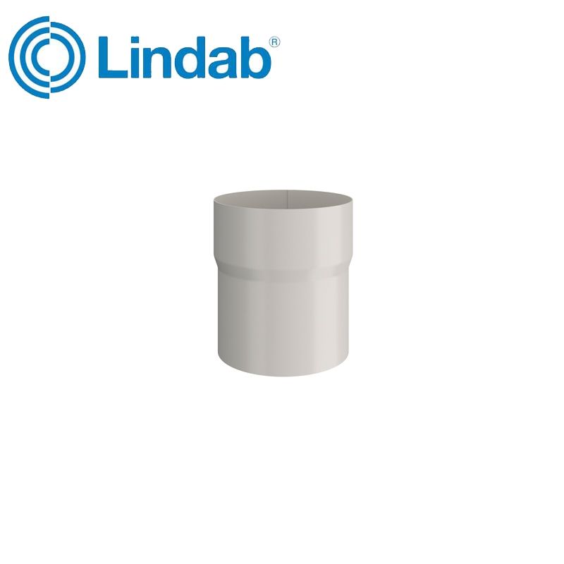 Product image for Lindab 87mm Round Steel Pipe Connector Antique - White