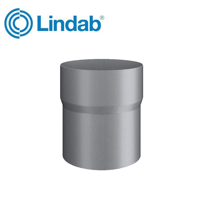 Product image for Lindab 100mm Round Steel Pipe Connector - Silver Metallic