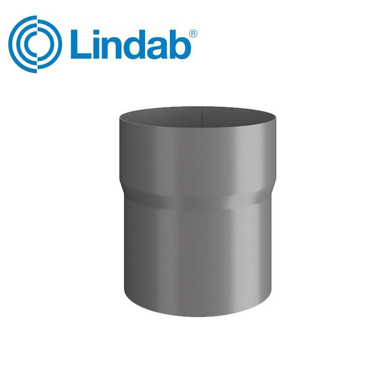 Product image for Lindab Steel Round Pipe Connector 120mm Painted Anthracite Metallic