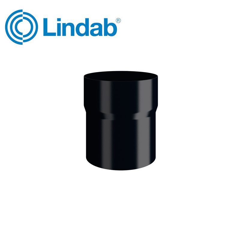 Product image for Lindab 120mm Round Steel Pipe Connector - Black