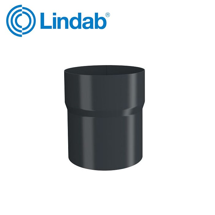 Product image for Lindab 75mm Steel Pipe Connector - Anthracite Grey