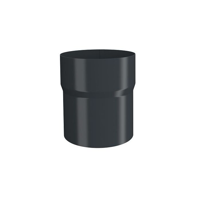 Image of Lindab 100mm Steel Pipe Connector - Anthracite Grey