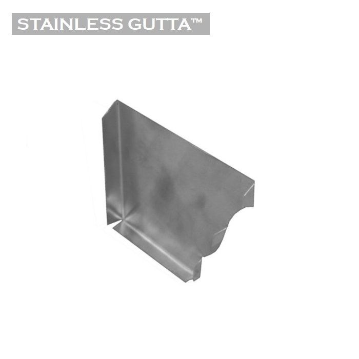 Image of Metal Gutta Stainless Steel 127mm Ogee Gutter Left Hand Stop End