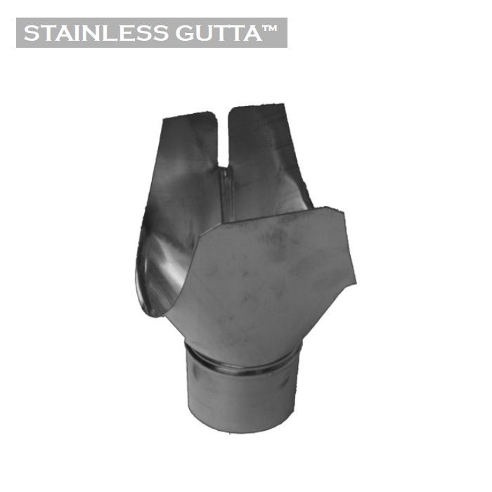 Product image for Metal Gutta Stainless Steel 125mm Half Round Gutter Swiss Outlet - 80mm