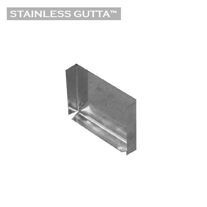 Image of Metal Gutta Stainless Steel 120mm Box Gutter Stop End