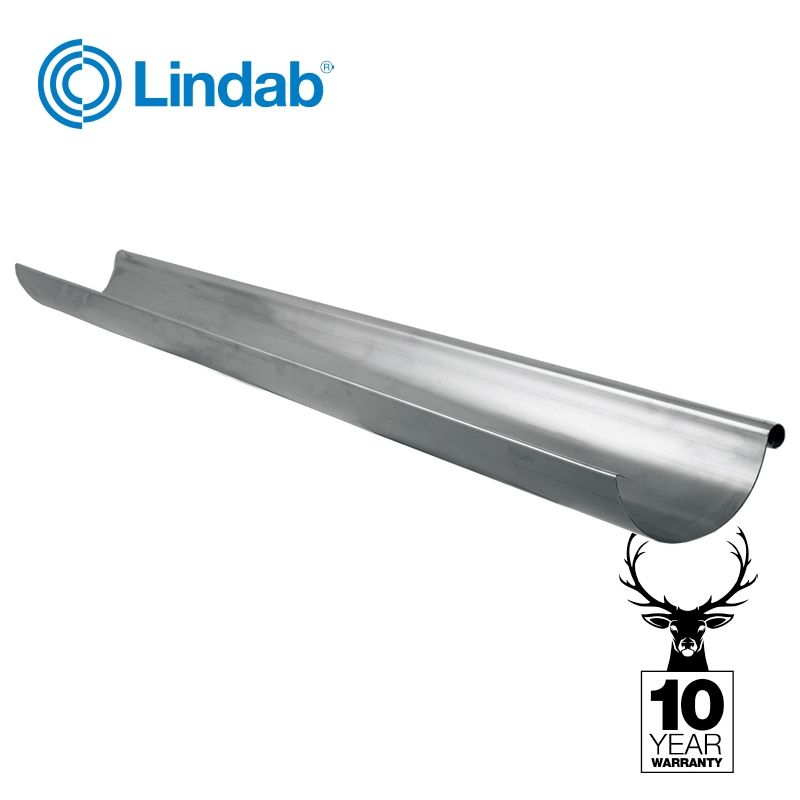 Image of Lindab Galvanised Steel Gutter Half Round 125mm x 3m - Magestic