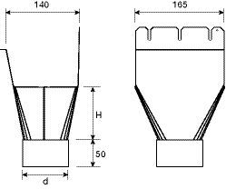 Product image for Lindab Magestic 140mm-100mm Rectangular Galvanised Steel Gutter Outlet