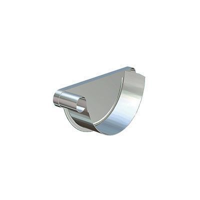 Product image for Lindab 190mm Half Round Steel Left Handed Stop End - Anthracite