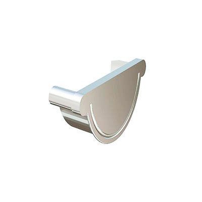 Product image for Lindab 190mm Half Round Steel Right Handed Stop End - Antique White