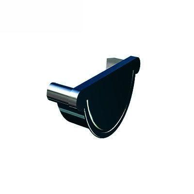 Product image for Lindab 190mm Half Round Steel Right Handed Stop End - Black