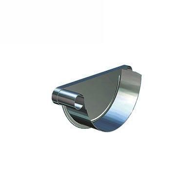 Product image for Lindab 190mm Half Round Steel Right Handed Stop End - Dark Grey