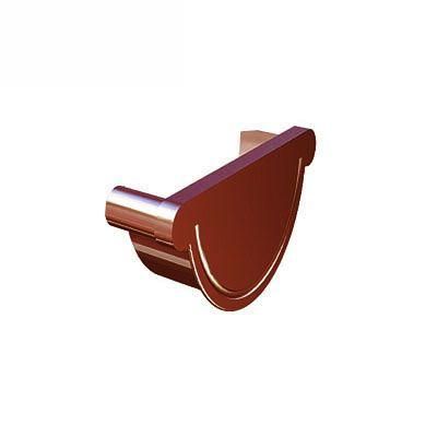 Product image for Lindab 190mm Half Round Steel Right Handed Stop End - Dark Red