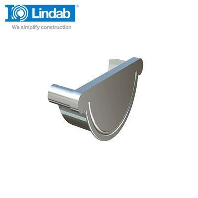Product image for Lindab 190mm Half Round Steel Right Handed Stop End - Anthracite