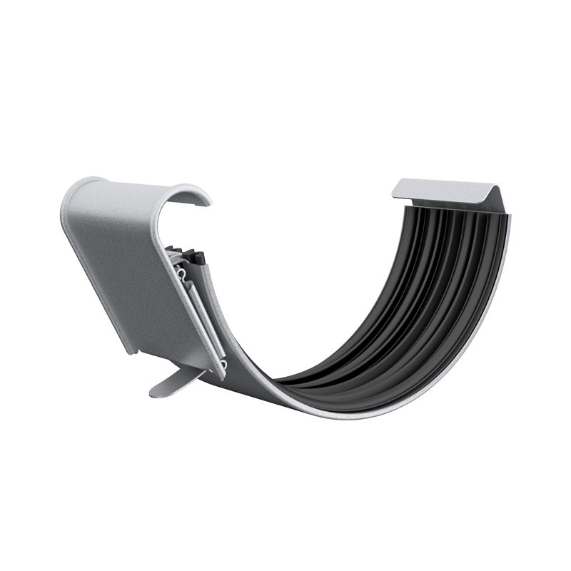 Image of Lindab 125mm Half Round Gutter Joint - Silver Metallic