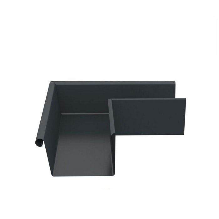 Product image for Lindab 140mm Rectangular 90dg External Gutter Corner - Anthracite Grey