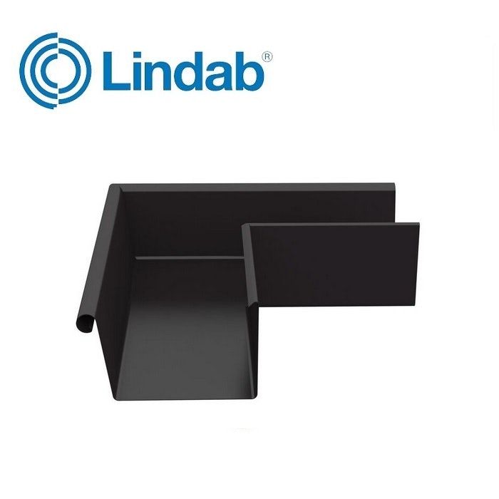 Product image for Lindab 140mm Rectangular 90dg External Gutter Corner - Coffee Brown