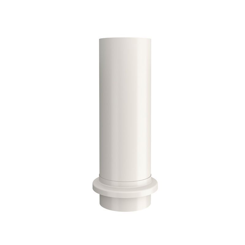 Product image for Lindab 75mm Round Steel Downpipe Drain Shoe - White