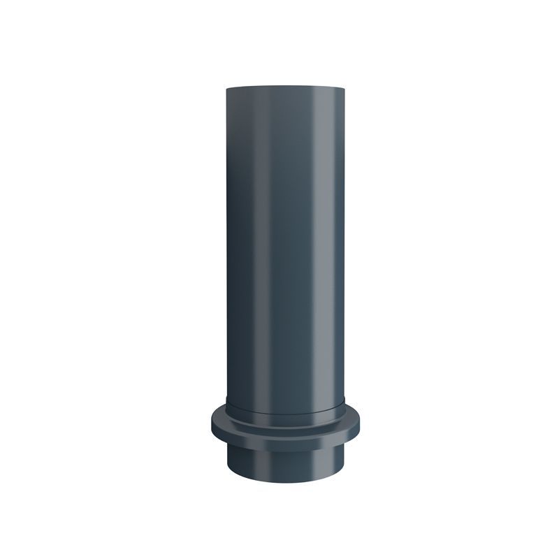 Product image for Lindab 87mm Round Steel Downpipe Drain Shoe - Dark Grey
