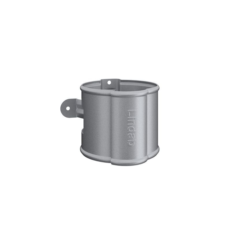 Product image for Lindab 75mm Round Steel Downpipe Bracket - Silver Metallic