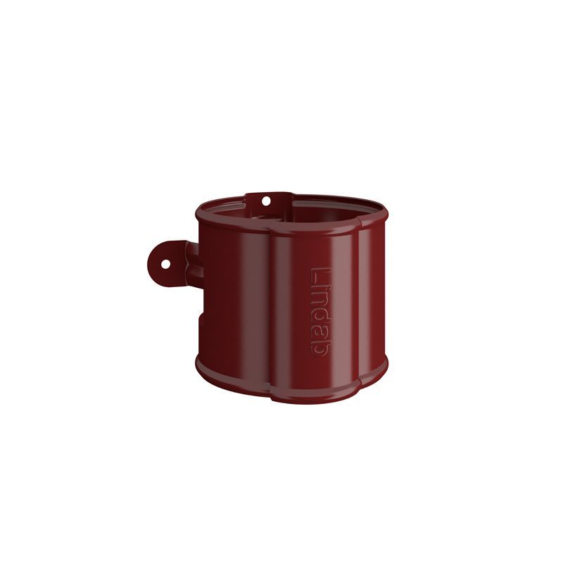 Product image for Lindab 100mm Round Steel Downpipe Bracket - Dark Red