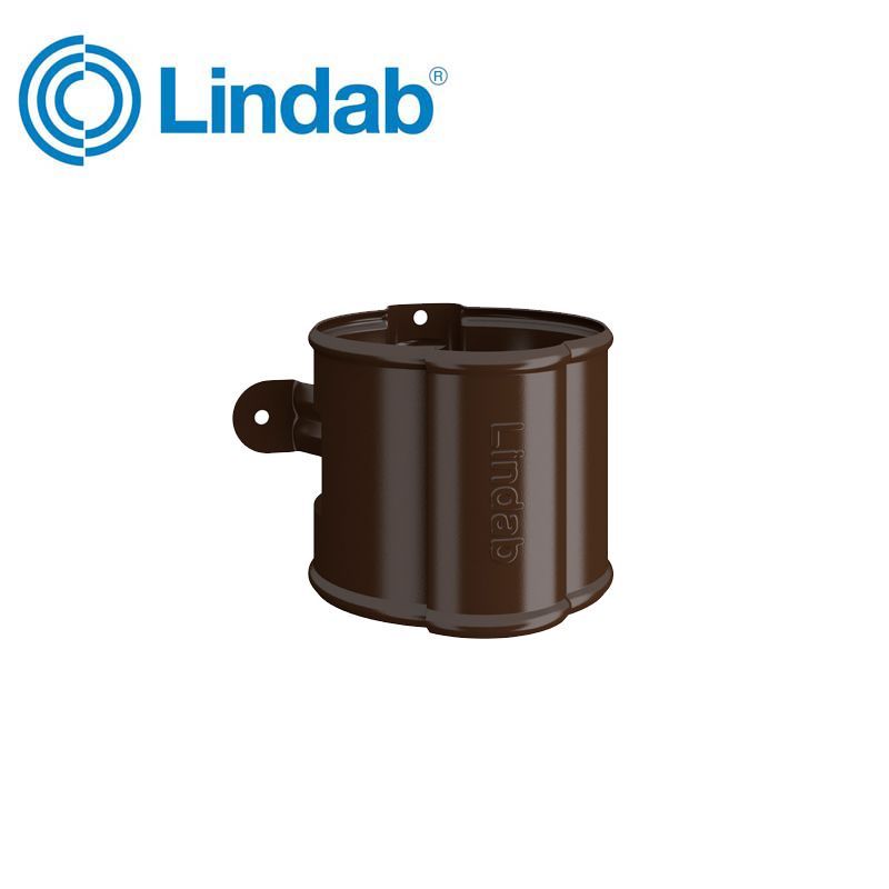 Image of Lindab 120mm Round Steel Downpipe Bracket - Brown