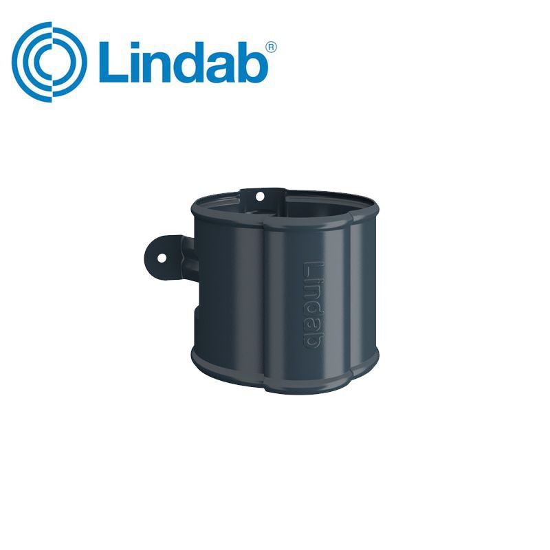 Product image for Lindab 120mm Round Steel Downpipe Bracket - Dark Grey