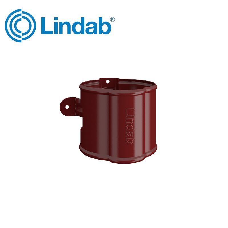 Product image for Lindab 120mm Round Steel Downpipe Bracket - Dark Red