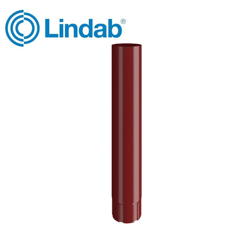 Product image for Lindab 87mm Round Steel Intermediate Pipe - Dark Red
