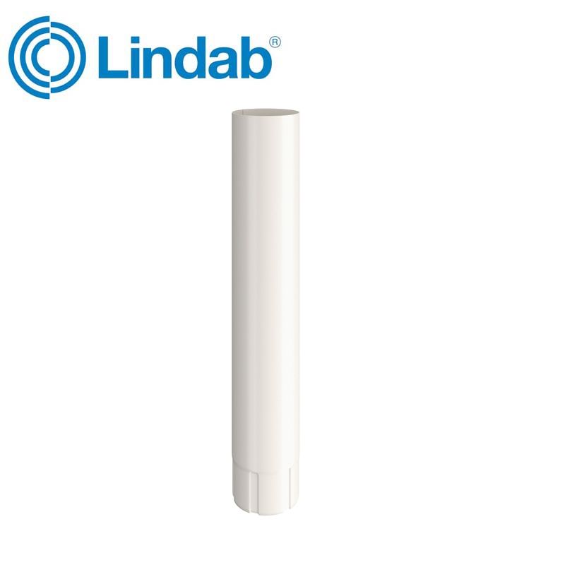 Image of Lindab 120mm Round Steel Intermediate Pipe - Antique White