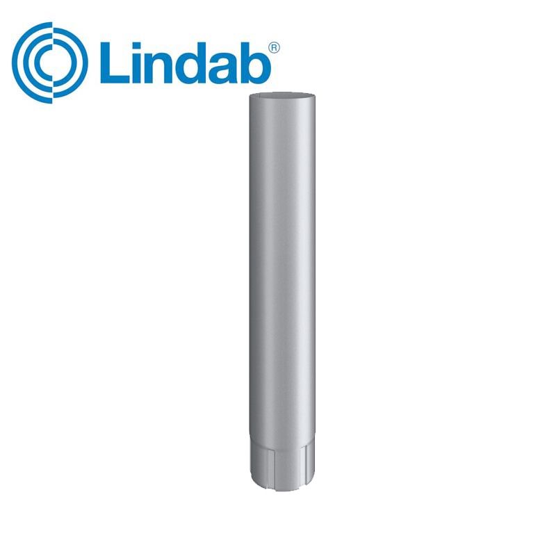 Image of Lindab 120mm Round Steel Intermediate Pipe - Silver Metallic