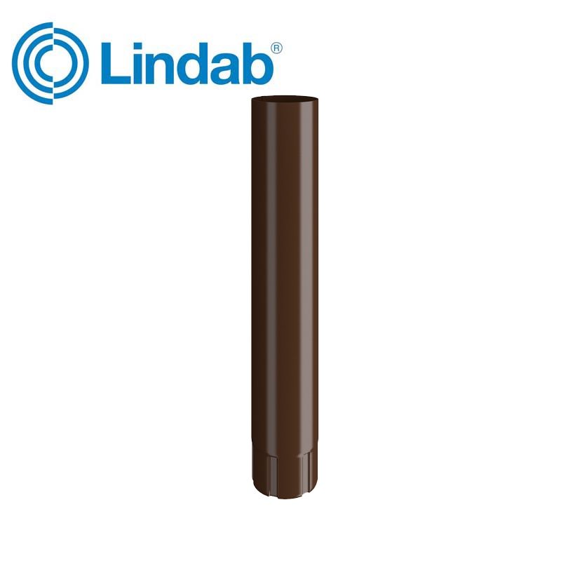 Image of Lindab 120mm Round Steel Intermediate Pipe - Brown