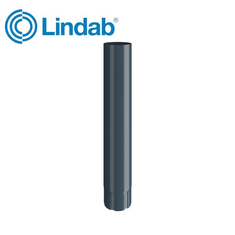 Image of Lindab 120mm Round Steel Intermediate Pipe - Dark Grey