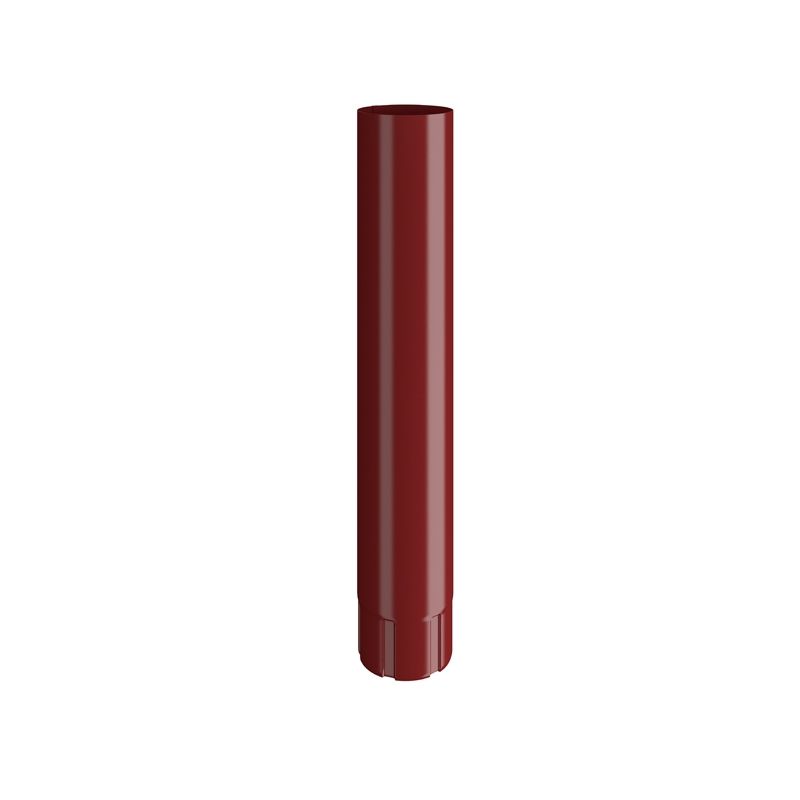 Image of Lindab Round Intermediate Pipe 75mm x 1m Painted Dark Red
