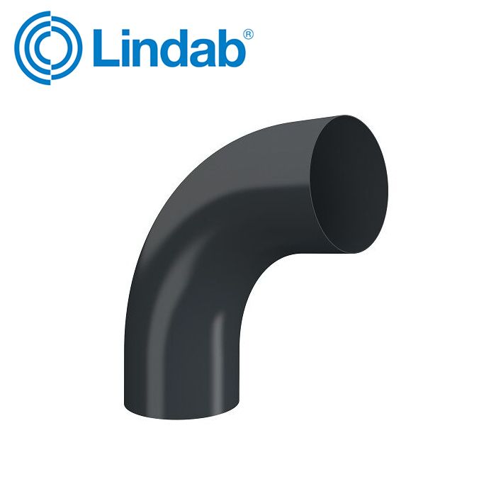 Image of Lindab 87mm 70dg Conical Pipe Bend - Anthracite Grey