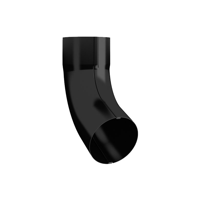Product image for Lindab 75mm Round Steel 70dg Guttering Pipe Bend - Black
