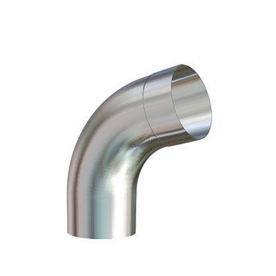 Product image for Lindab 120mm Round 70dg Gutter Pipe Bend - Silver Metallic