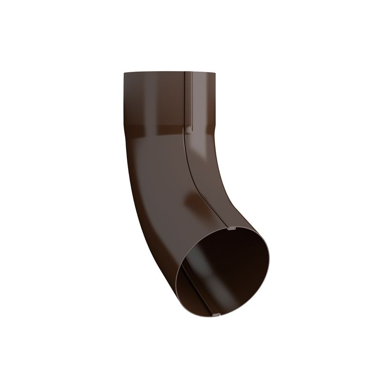 Image of Lindab 120mm Round Steel 70dg Gutter Pipe Bend - Brown