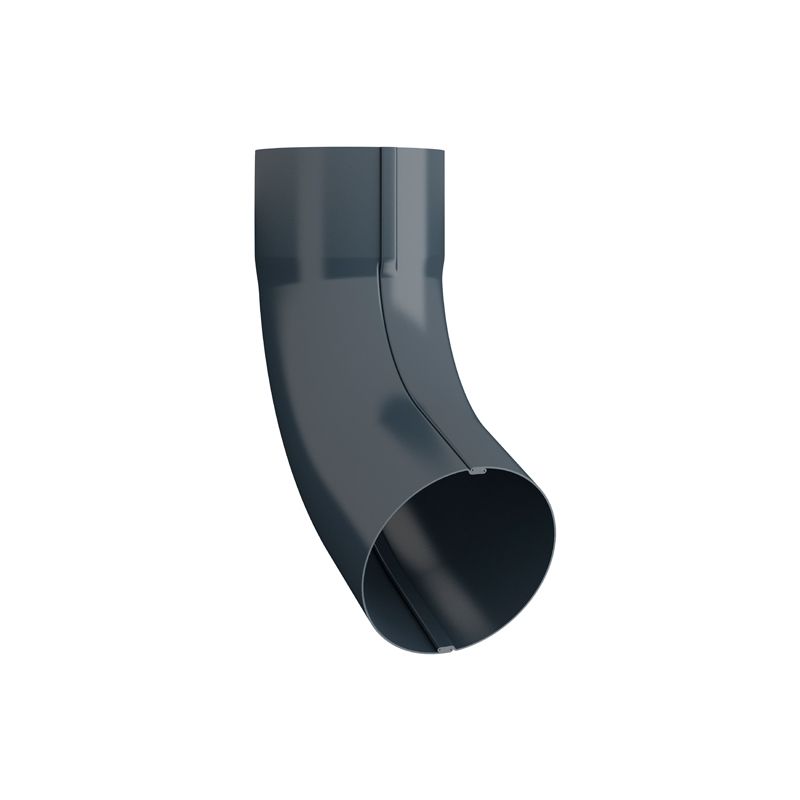 Product image for Lindab 120mm Round Steel 70dg Gutter Pipe Bend - Dark Grey
