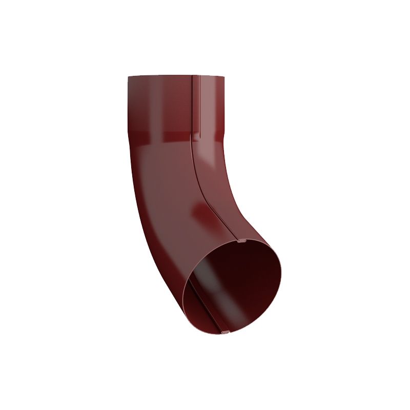 Product image for Lindab 120mm Round Steel 70dg Gutter Pipe Bend - Dark Red