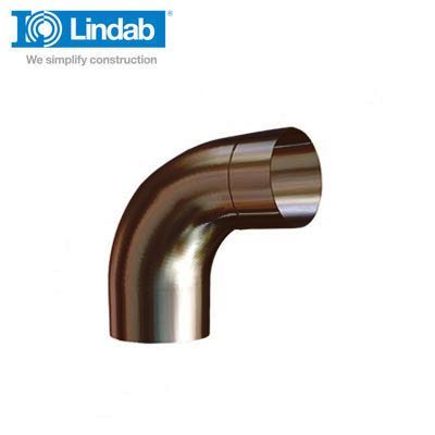Image of Lindab 75mm Round Steel 85dg Gutter Pipe Bend - Brown