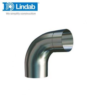 Product image for Lindab 87mm Round Steel 85dg Gutter Pipe Bend - Dark Grey