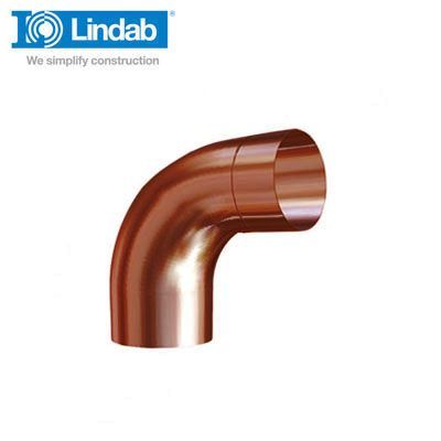 Product image for Lindab 87mm Round Steel 85dg Gutter Pipe Bend - Dark Red