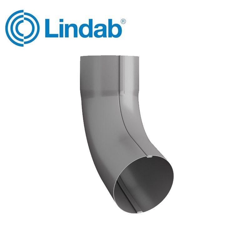 Product image for Lindab 87mm Round 85dg Gutter Pipe Bend - Anthracite Metallic