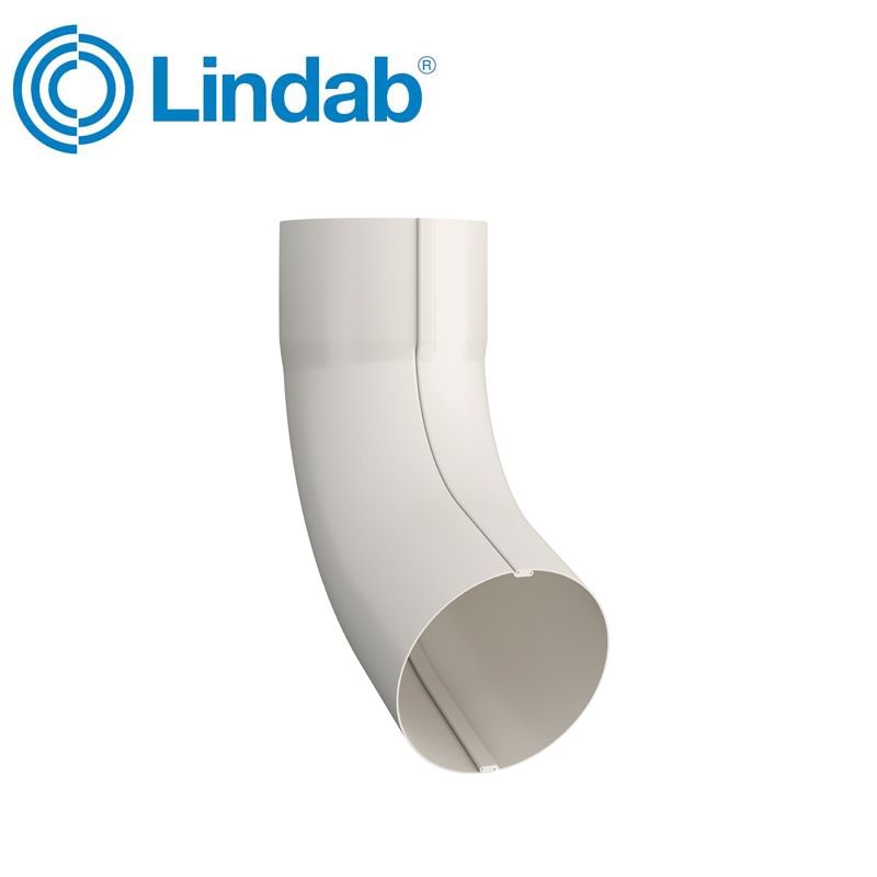 Product image for Lindab 100mm Round Steel 85dg Gutter Pipe Bend - Antique White
