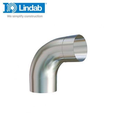 Product image for Lindab 100mm Round 85dg Gutter Pipe Bend - Silver Metallic