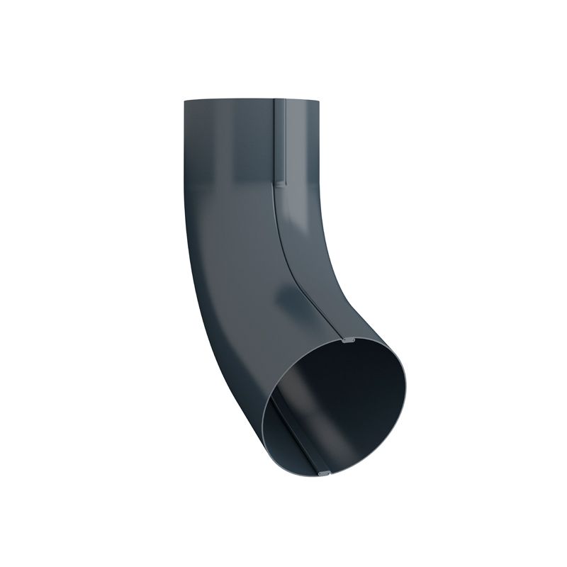 Product image for Lindab 100mm Round Steel 85dg Guttering Pipe Bend - Dark Grey